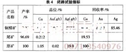 氧化銅浮選設備配套閉路試驗技術指標